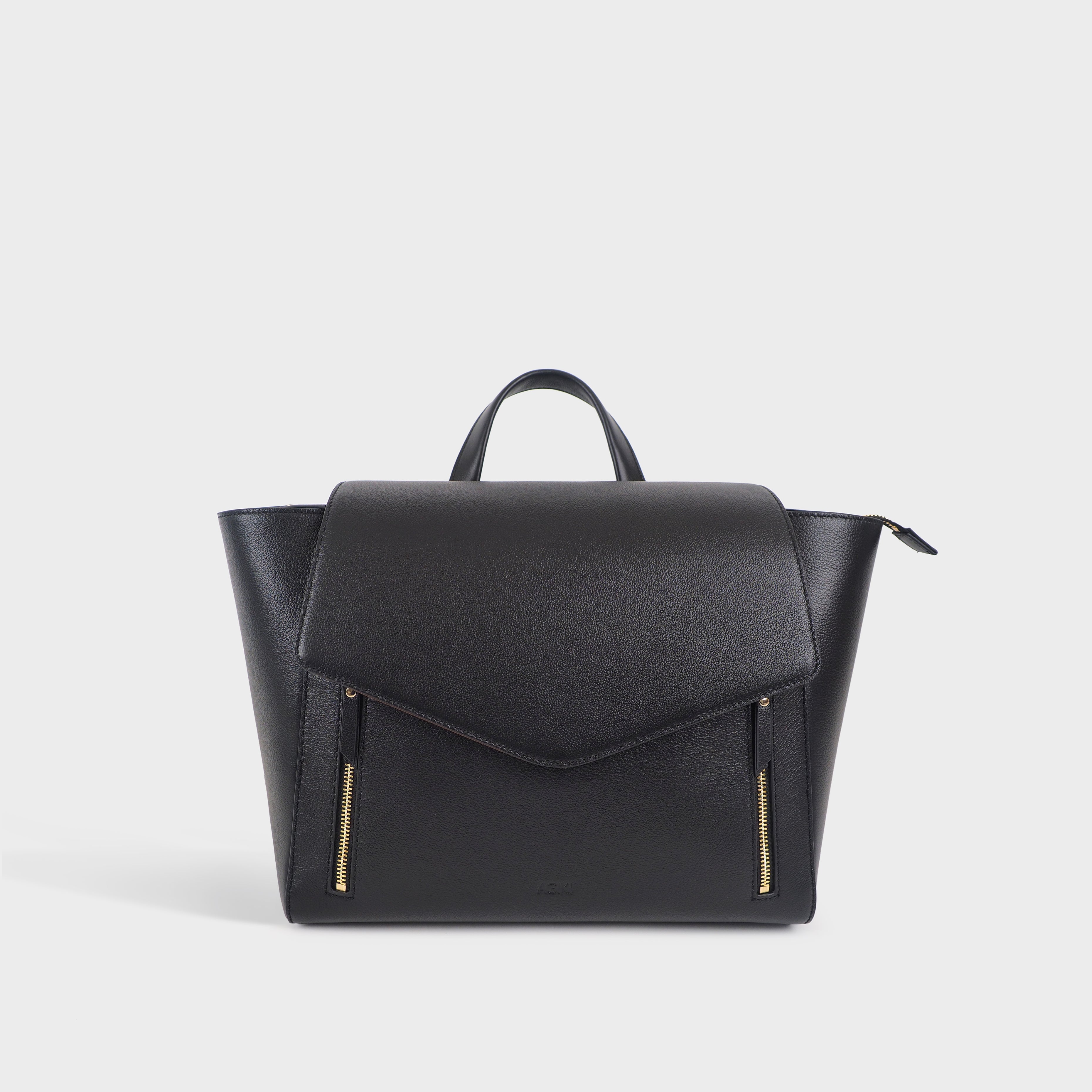 バッグ KLASICA CLASSIC DAFFLE BAG Agiki Classic Black: Organized Leather Convertible Work Bag – AGIKI