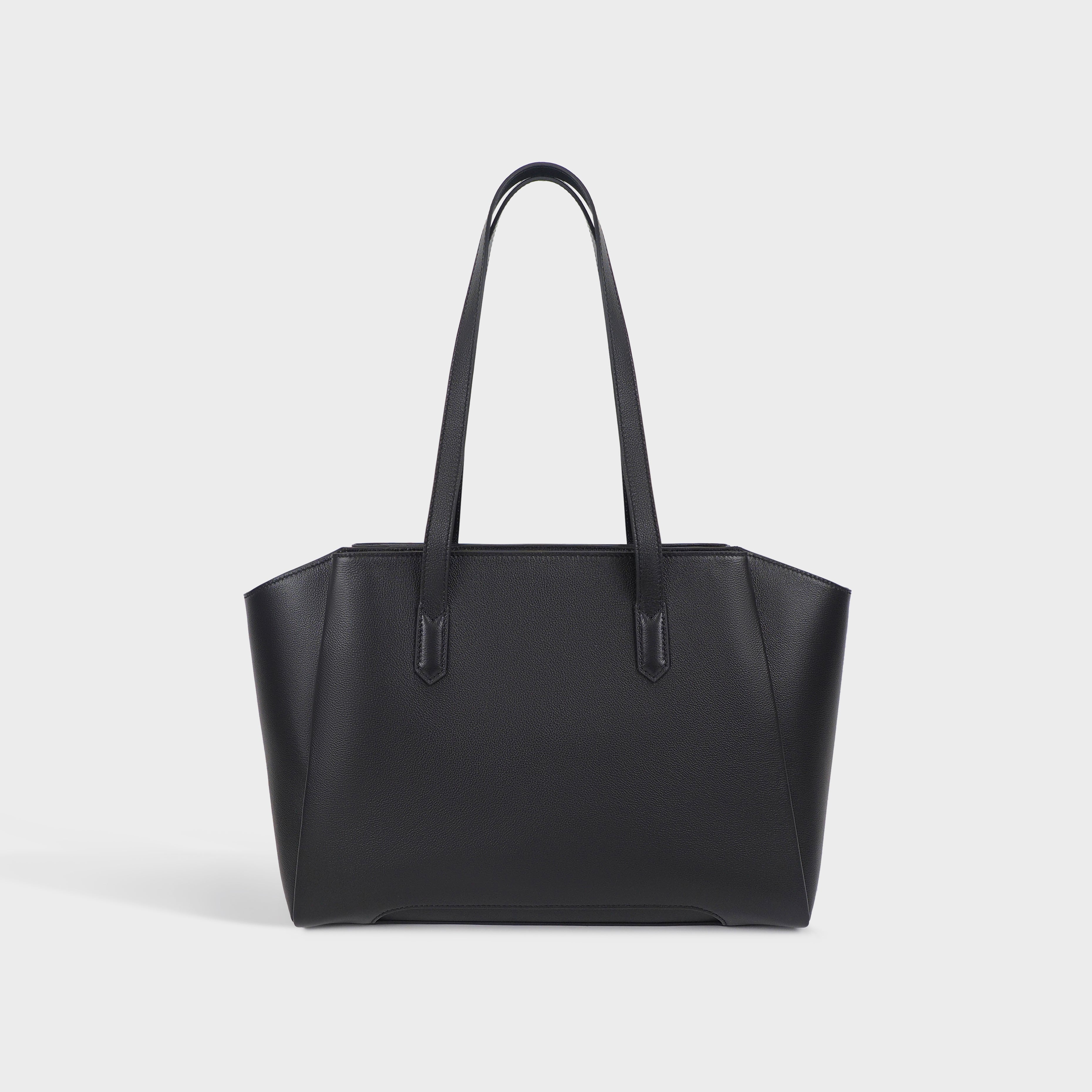 Agiki Classic Black: Organized Leather Convertible Work Bag – AGIKI