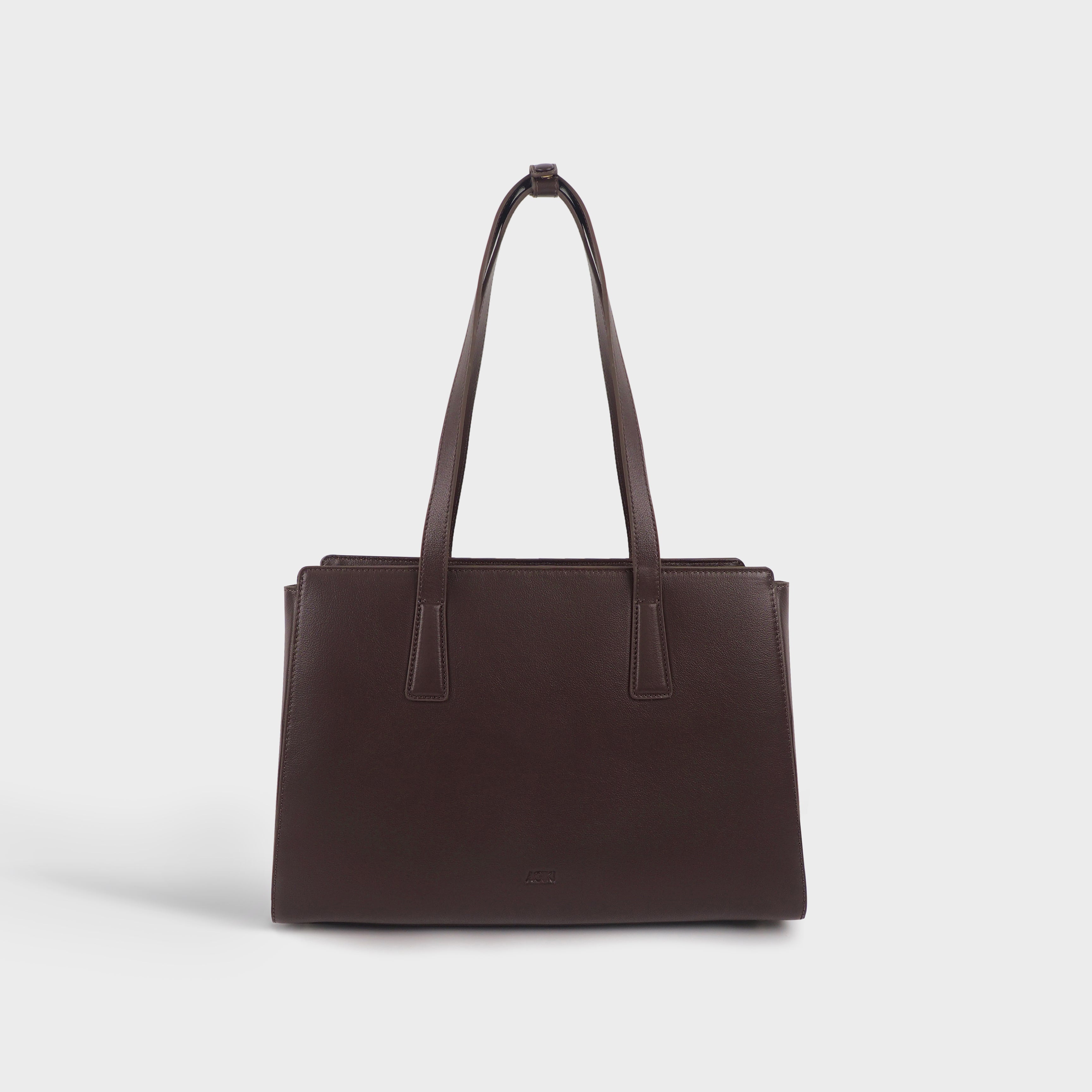 Agiki Classic Black: Organized Leather Convertible Work Bag – AGIKI